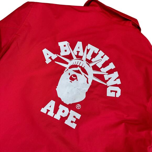 M Bape NYC Exclusive Red Coach Jacket - Picture 4 of 5